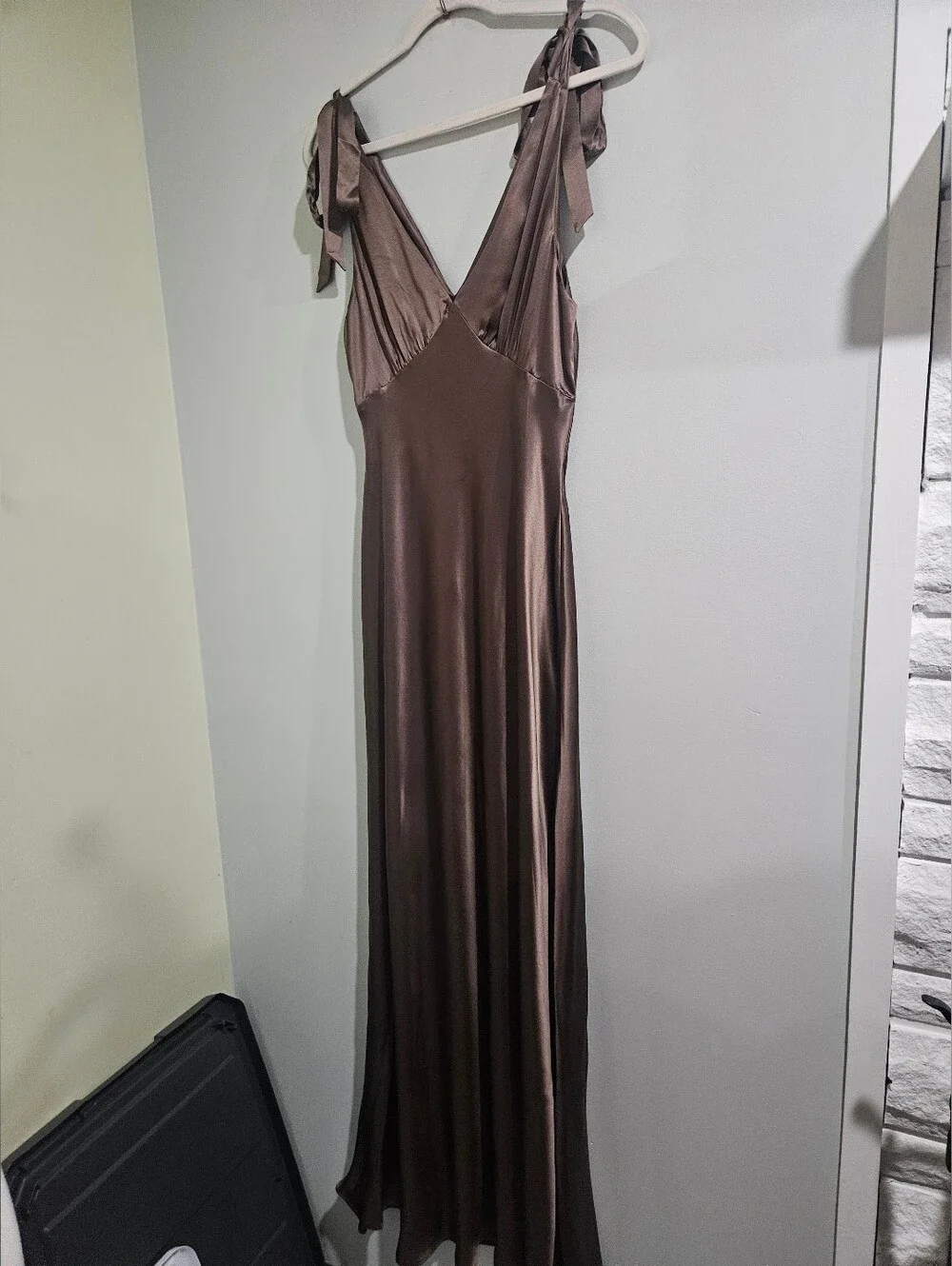 Reformation Pernille Silk Tie-Strap Maxi Dress New With Tags Size Large - Picture 7 of 12